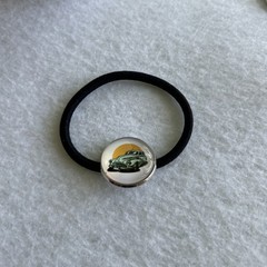 Cabochon hair ties Classic Cars Silver-tone Set of 5 New