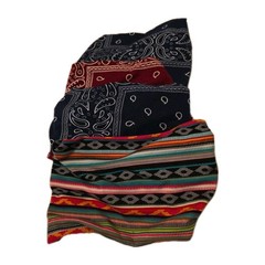 Lot of 4 Bandanas & Headbands – Paisley Navy Red & Southwest Tribal Print