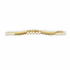 Women’s Gold-Tone Pearl & Rhinestone Headband – Elegant Hair Accessory