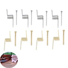8 Set Hair Claw Clip Spring Replacement with Central Axle Rod for silver/gold