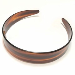 Headband Women Hair Flexible Fit Glossy Black Brown Grip Teeth Made in France