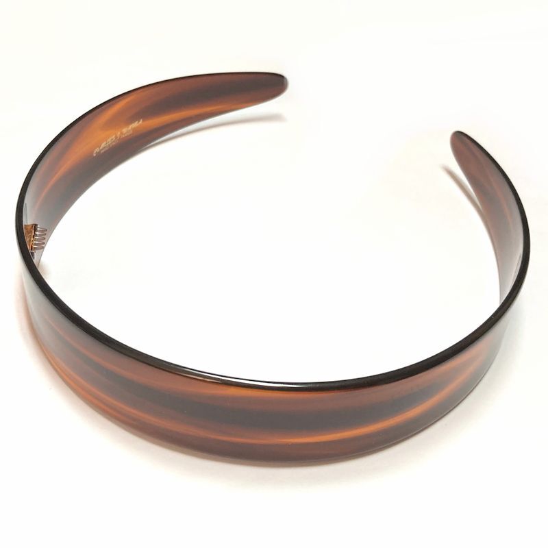 Wahba Headband Women Hair Flexible Glossy Tortoise Brown Stripe Made in France