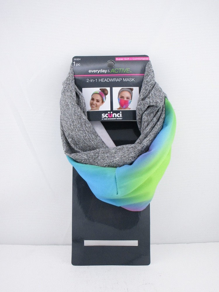 Scunci Tie Dye 2 in 1 Headwrap Mask, Everyday & Active-FREE SHIPPING, NEW