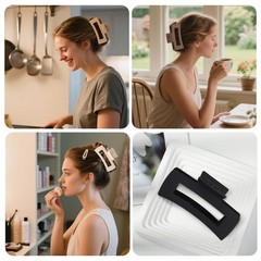 CHANDAT Hair Clips for Women 4.3 Inch Large 1 Count (Pack of 8), Brown