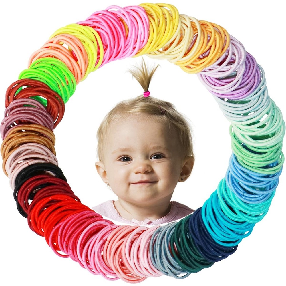 200 Small Hair Ties No Crease Elastic Baby Ponytail Holder Kids Hair Accessories