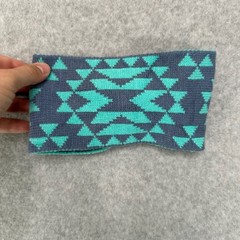 Womens Geometric Aztec Knit Headband Ear Warmer Teal Blue Twisted Turban