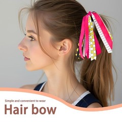 Softball Hair Ties with Ribbons Pink Hair Accessories for Women Softball Ribb…