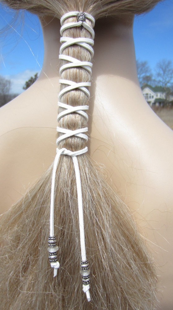 Leather Hair Ties Wraps Ponytail Holders BOHO Bohemian Clothing Braid ins