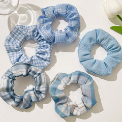10pcs Women Plaid & Floral Pattern Scrunchies Casual Hair Ties Scrunchy Tie Band