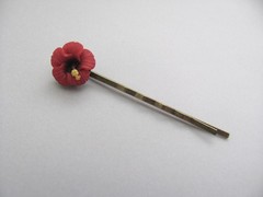 Flower Bobby Pin Vintage Hibiscus Flower Antique Brass Party Hawaiian Gift