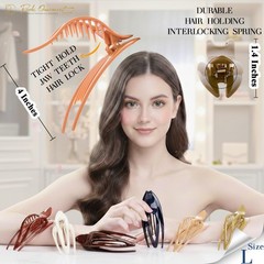 RC ROCHE 6 Pcs Flat Hair Clips Big Claw for Thick Hair French Duckbill Women …