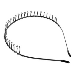 6/1pcs Unisex Black Metal Waved Hair Band Head Hoop Sports Hairband Accessories