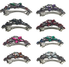 JCGY Butterfly Barrette with Beads and Crystals Hair Clip for Women U86800-0053