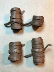 Men’s Viking Hair Style Ponytail Holders Black Leather Wrap Ties Men’s Cuff
