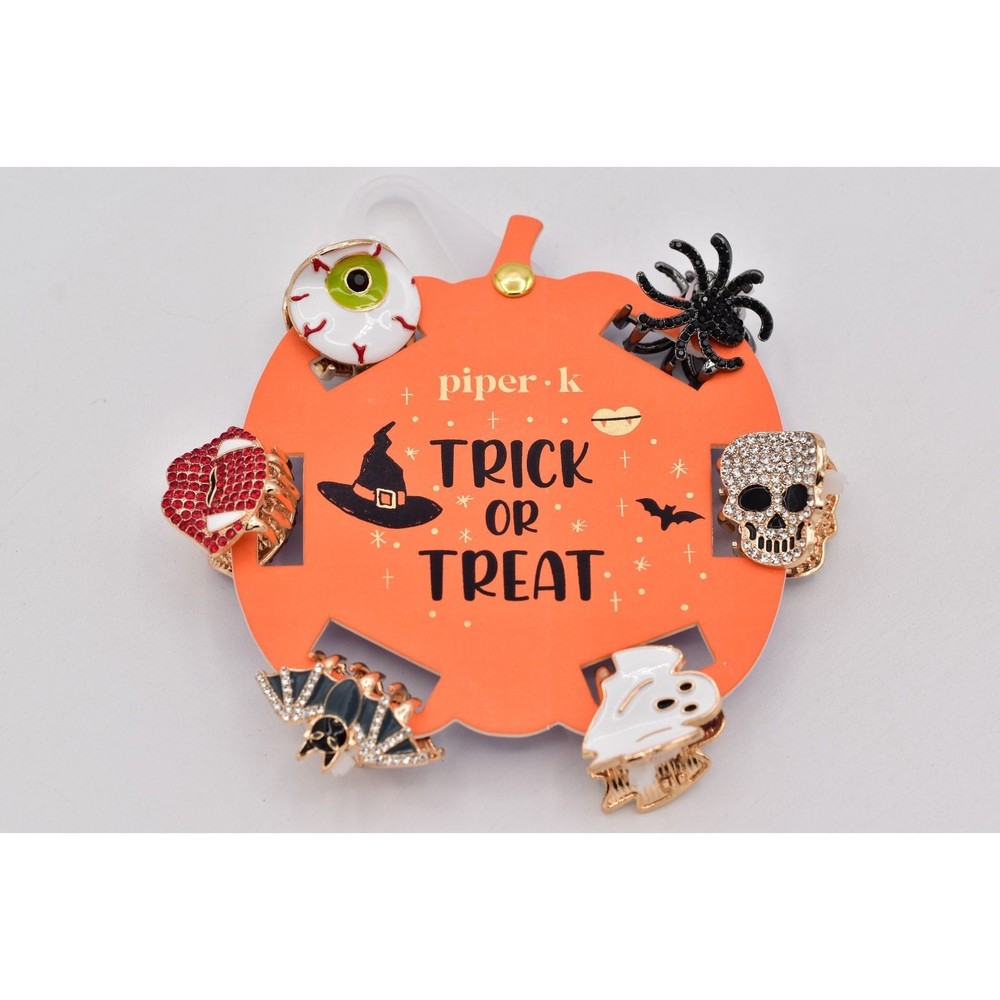 Piper K Trick Or Treat Halloween Small Hair Clips Ghost Bat Spider Vampire Eye