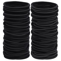 Hair Ties for Thick Hair, Black Hair Ties Ponytail Holders Men women girls 100pc