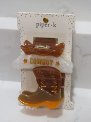 Piper K. Cowboy Hat + Boots Hair Clips