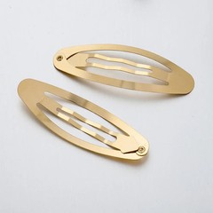 4-8cm Simple Oval Alloy Hair Clips Girl BB Clip Gold Silver Color Women Water Dr