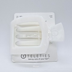 Teleties Large Flat Square Hair Clip Pain Free Durable – Coconut White