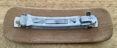 VTG Balsa Wood Lacquered Hair Barrette-Japanese Style-Koi Pond-Black/Multicolor
