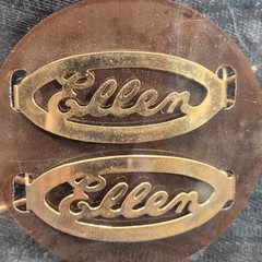 Vintage Goldtone Oval Shaped Womens Name “Ellen” Hair Clips Barretts