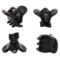 24 Pcs Mini Claw Hair Clips,10mm/0.39 Inch Plastic Hair Claw Bright Black
