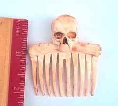Skull Hair Comb Gothic Halloween Witchy Custom Color 3 Sizes Pirate Dark Alterna