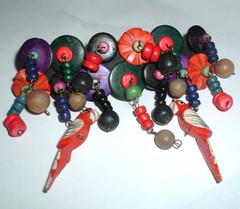 Vintage Hawaiian Hand Carved Painted Wood Parrot Hair Barrette