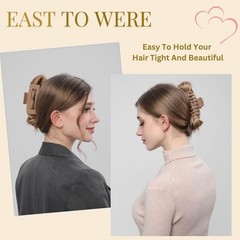 LuSeren Hair Clips for Women 4.3 Inch Large 8 Count (Pack of 1), Neutral