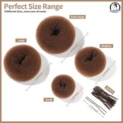 Teenitor Hair Bun Maker for Kids Girls – Donuts, Ballet D-Light Brown