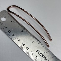 Small Curved Solid Metal, Copper Hair Stick, Shawl Pin