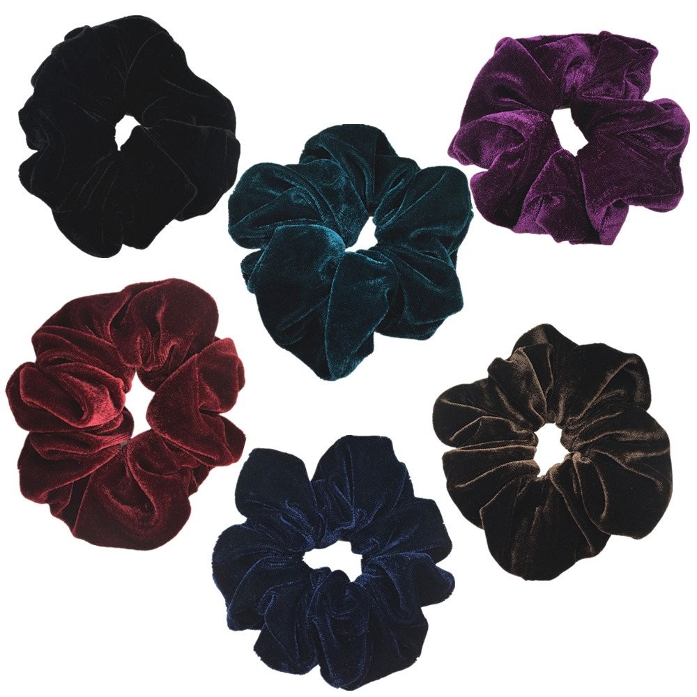 6 Pcs Large Size Neutral Color Scrunchies for Hair Elastic Bands