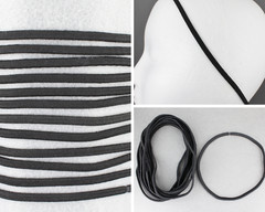 Black set pack 12 stretch elastic sport headband no metal 3/16″ hair band