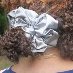 Dark Gray Silk Scrunchie Xl