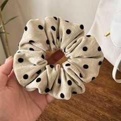 4 PCS Velvet Polka Dots Hair Ties Bands Elastic Scrunchies Ponytail Holders