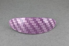 Purple barrette oval plastic curved hair clip 3 7/8″ long 1″ wide sparkly