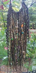 full 45 Handmade Dreadlocks Extensions Soft Curly Ends Dreads Braids with beads