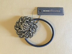 BCBG MAXAZRIA FLORAL GLASS STONE PONYTAIL HOLDER