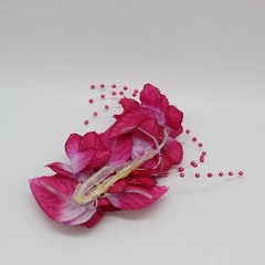 Floral Hair Clips Set 5pc Fuchsia Pink Purple Wedding Prom Good Accessory