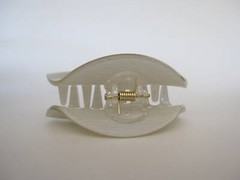 Glossy lite gray hair claw clip