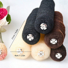 Hair Donut Bun Maker Ring Hairstyle Tool Snap Closure French Style Mesh Chignon