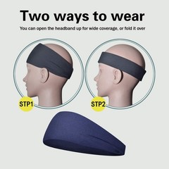 5 Pack Sports Headbands – Moisture Wicking Sweatbands for Running, Yoga, Cycling