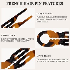 10 PCS 2.83 in Small French Hair Pins for Women Prestige Hair Pins for All Hair