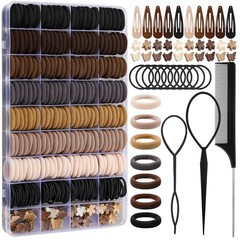 Hair Accessories for Girls – 360 Pieces Cotton Toddler Hair Ties Brown Ponyta…