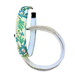 Vintage Retro Green And Blue Embroidered Lace Fabric Hair Band Headband