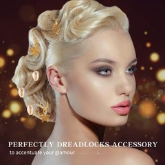 Joyas para el cabello, cuentas, joyas rastas, accesorios para trenzas de mujer