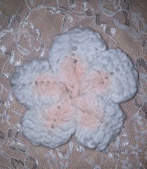 Hair Clips, Homemade crochet pink and white hair clip 1PC