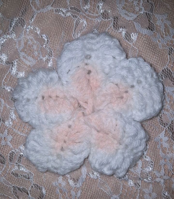 Hair Clips Homemade crochet pink and white hair clip 1PCS
