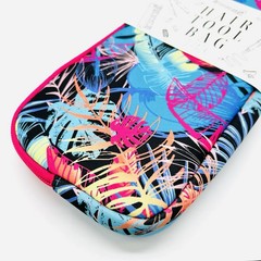 2 Pack Hair Tool Bag Fun Colorful Tropical Blue Beach Zip Closure Travel