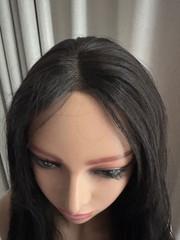 6.3″x6.3″Lace Frontal Water Wave Synthetic Hair Topper for Women Clip in 22″